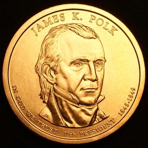 D James K. Polk 2009 ~ moneda satinada como nueva ~ Pos A ~ en moneda 2x2 abatible - Imagen 1 de 2