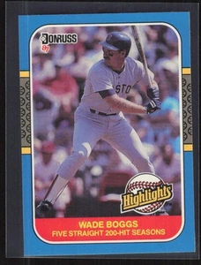 1987 Donruss Highlights #44 Wade Boggs Boston Red Sox - Picture 1 of 2