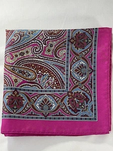 Carré/mouchoir de poche imprimé cachemire - violet/bleu/bronze audacieux - Photo 1/4