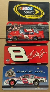 Set of 4: DALE EARNHARDT JR #8 & NASCAR RACING PLASTIC LICENSE PLATES Cup Series - Picture 1 of 3