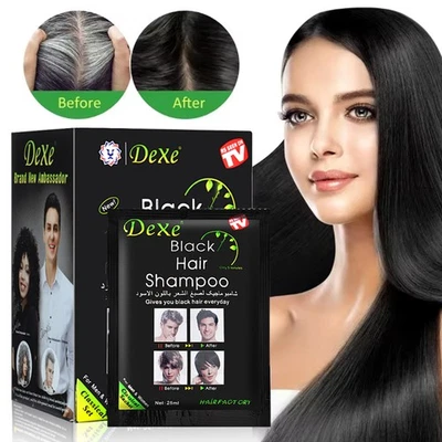 Champú tinte para cabello negro planta natural 5 minutos color instantáneo 25 ml x 10 ~ 50 paquetes Foto 1 de 4