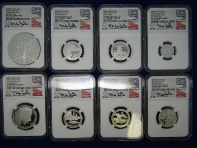 2018 S Limited Edition Set PF70 Ultra Cameo 8 Coin Set Signed By Mike Castle - Image 1 of 4