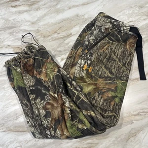 UNDER ARMOUR MOSSY OAK BREAK UP CAMO SOFTSHELL HUNTING PANTS M FLEECE LINED - Picture 1 of 17