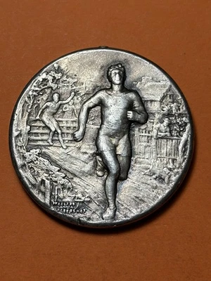 1943 Canadian 3rd Division Track & Field Sterling Silver Medal (A2972) - Image 1 of 2