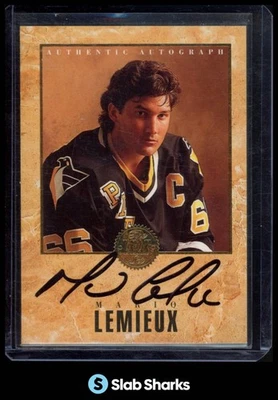 Hoja de hockey Mario Lemieux 1993 auténtico automático/2000 Foto 1 de 4