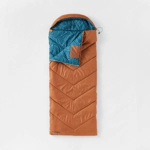 Embark Adult Sleeping Bag 30 Degree Fahrenheit Winter Camping Gear 6'2", Orange - Picture 1 of 4