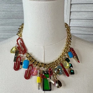Betsey Johnson Multicolor Charm Halskette. Schulkette. Neu mit Etikett. Back to School - Bild 1 von 6
