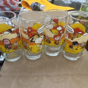 4 McDonald's Glass Tumblers Camp Snoopy Collection - Picture 1 of 5