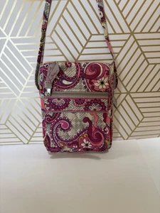 Vera Bradley Mini Hipster Messenger Umhängetasche - Rosa Grün Lila Blumenmuster  - Bild 1 von 8