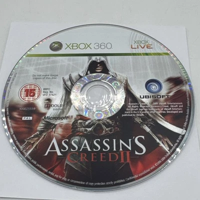 Assassin's Creed II / 2 Xbox 360 Action Game Videogame, Disk Only - Image 1 of 2