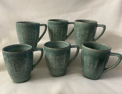 Juego de 6 tazas de café verde Pfaltzgraff EE. UU. Naturewood Serenity Foto 1 de 4