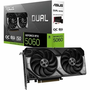 ASUS DUAL-RTX5060-O8G Graphic Card -GeForce RTX 5060 8GB GDDR7 OC Edition 128Bit - Picture 1 of 9
