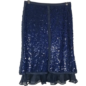 George Gross Size 10 Blue Sequin Gatsby Knee Length Formal Party Skirt - Picture 1 of 6