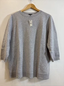 Talbots Damengröße 1X Kaschmir grau metallic Rundhalsausschnitt 3/4-Ärmel Pullover neu mit Etikett - Bild 1 von 7
