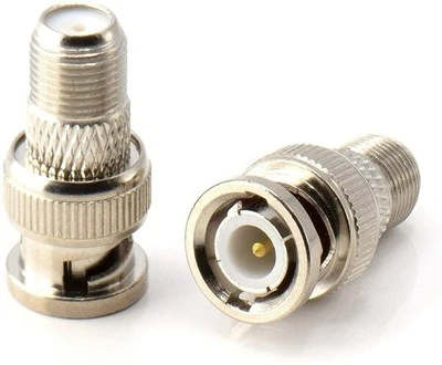 RF Coaxial Adapter, Conveter | F-Type Female to BNC Male Connector - 100 Pack - Image 1 of 4