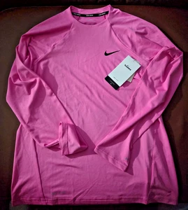 Nike Swim Dri-Fit Solid Long Sleeve Playful Pink Women's Medium Swim Shirt NWT - Picture 1 of 5