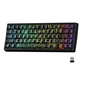 x XVX M67 60% Percent Keyboard Wireless, QMK/VIA Black Spider Web Gaming Keyb... - Foto 1 di 9