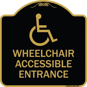 Designer Series - Wheelchair Accessible Entrance Black & Gold Heavy Gauge Metal - Picture 1 of 7