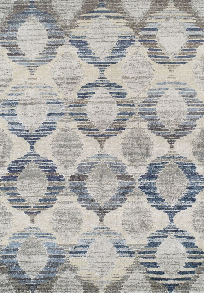 10x13 Dalyn Blue Rings Loops Rows Circles Area Rug AN3 - Aprx 9' 6" x 13' 2" - Image 1 of 1