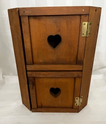 Armario/armario esquinero de madera con puerta con bisagras ~ manchado Foto 1 de 4