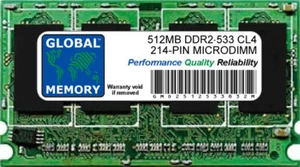 512MB DDR2 533MHz PC2-4200 214-PIN Microdimm Memoria RAM Para Portátil/Libretas - Imagen 1 de 1