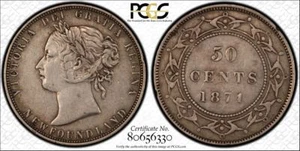 Newfoundland 1874 50c  PCGS XF-40  Attractive with nice detail - Picture 1 of 5