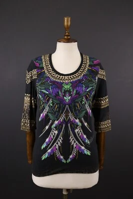 Camisa Top JUST CAVALLI Floral Cachemira Manga 3/4 Talla S Foto 1 de 4