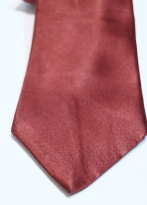 Corbata Oscar de la Renta cosida a mano tachonada 100 % seda sólida vino Foto 1 de 4