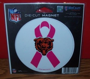 CHICAGO BEARS PINK 4X4 WINCRAFT ROUND MAGNET - Picture 1 of 1