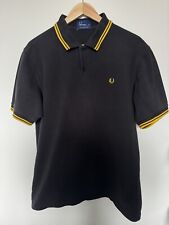 Fred Perry Twin Tipped Polo Shirt Black Yellow Mod Scooter Size XL