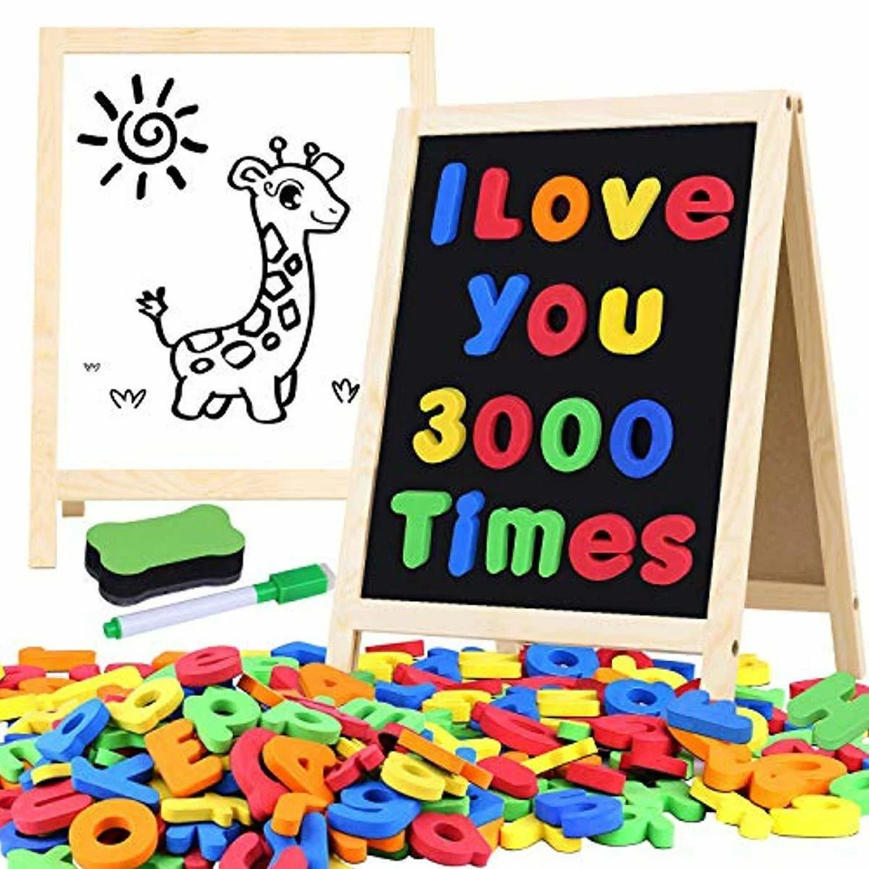 Giftinthebox Magnetic Letters and Numbers for Toddlers with Easels, 133 Pcs ABC  - Image 1 of 4