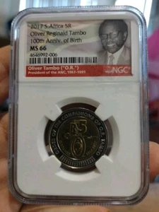 2017 South Africa 5 Rand - Oliver Reginald Tambo - MS 66 NGC - Picture 1 of 4
