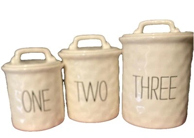 Bote de cocina Mud Pie, juego de 3, juego de bistró blanco Foto 1 de 4