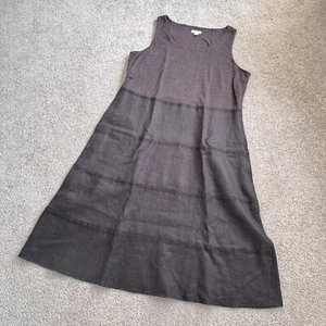 J. Jill Linen Black Sleeveless A-line Dress Tiered Spring Summer MEDIUM - Picture 1 of 8