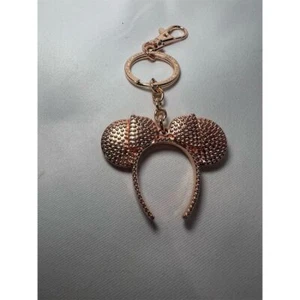 Llavero diadema con lazo orejas de Minnie Mouse oro rosa de los parques de Disney - Imagen 1 de 3