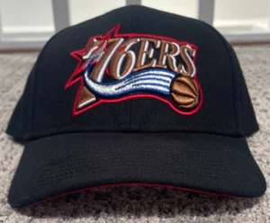 Philadelphia 76ers Hat Black Mitchell & Ness HWC Basic Structured Adjustable - Picture 1 of 2