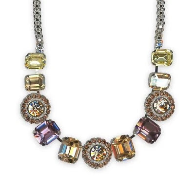 Collar Por Mariana Mujer Preciosa Sombra Dorada y Topacio Ahumado Swarovski C... Foto 1 de 4