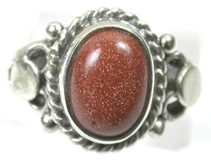 Anillo de plata de ley con piedras de oro talla 5 3/4  - Imagen 1 de 1