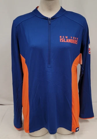 Brand New NHL Fanatics New York Islanders Women's Thin Half-Zip Sweatshirt Cover
