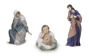 Nao von Lladro Heilige Familie Krippe Set #306, 307, 312 Marke Neu im Karton Weihnachten sparen $ kostenloser Versand - Bild 1 von 4