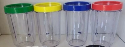 Magic Bullet Express 4 Mugs With Comfort Lid Rings and 4 Lids "NEW"  - Image 1 of 2