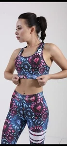 Women Gym High Waist Leggings Sport Bra Yoga Workout Crop Top Body Shaper - Picture 1 of 7