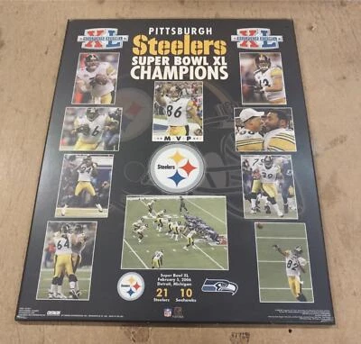 Pittsburgh Steelers Super Bowl XL Champions Hines Ward MPV 20x16 placa 2006 Foto 1 de 4