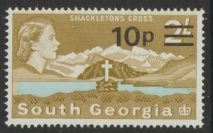 South Georgia FID MINT sg28 1971-76 10p on 2 yellow-olive & light blue - Picture 1 of 2