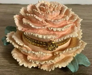 Scatola garofano portagioie con cerniera fiori papavero Avon vintage - Foto 1 di 5