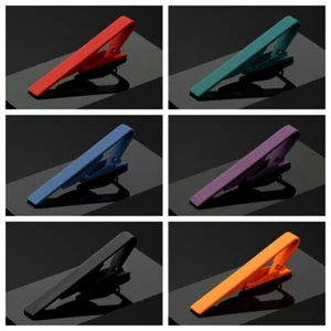 6 PCS Men Necktie Bar Clips Wedding Party Business Solid Tie Clasps With Box - Picture 1 of 9