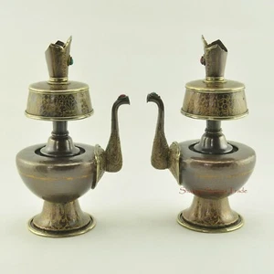 9" Copper Alloy Bumpa Set - Tibetan Buddhist Altar Shrine Ritual Water Vase Set - Picture 1 of 6