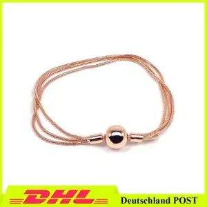925 Silber Rosegold Multi-Armband Anhänger Rund-Charm Elegant Damen Love - Bild 1 von 7