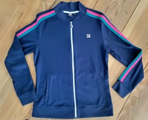 FILA SPORT Womens Medium Zip Front Activewear Jacket Retro Cotton/Poly - Picture 1 of 11
