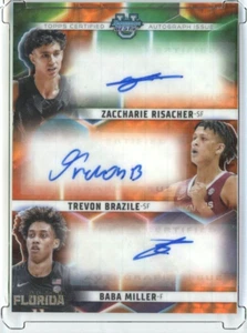 2024 BOWMAN U BEST TRIPLE AUTO /10 ZACCHARIE RISACHER TREVON BRAZILE BABA MILLER - Picture 1 of 2